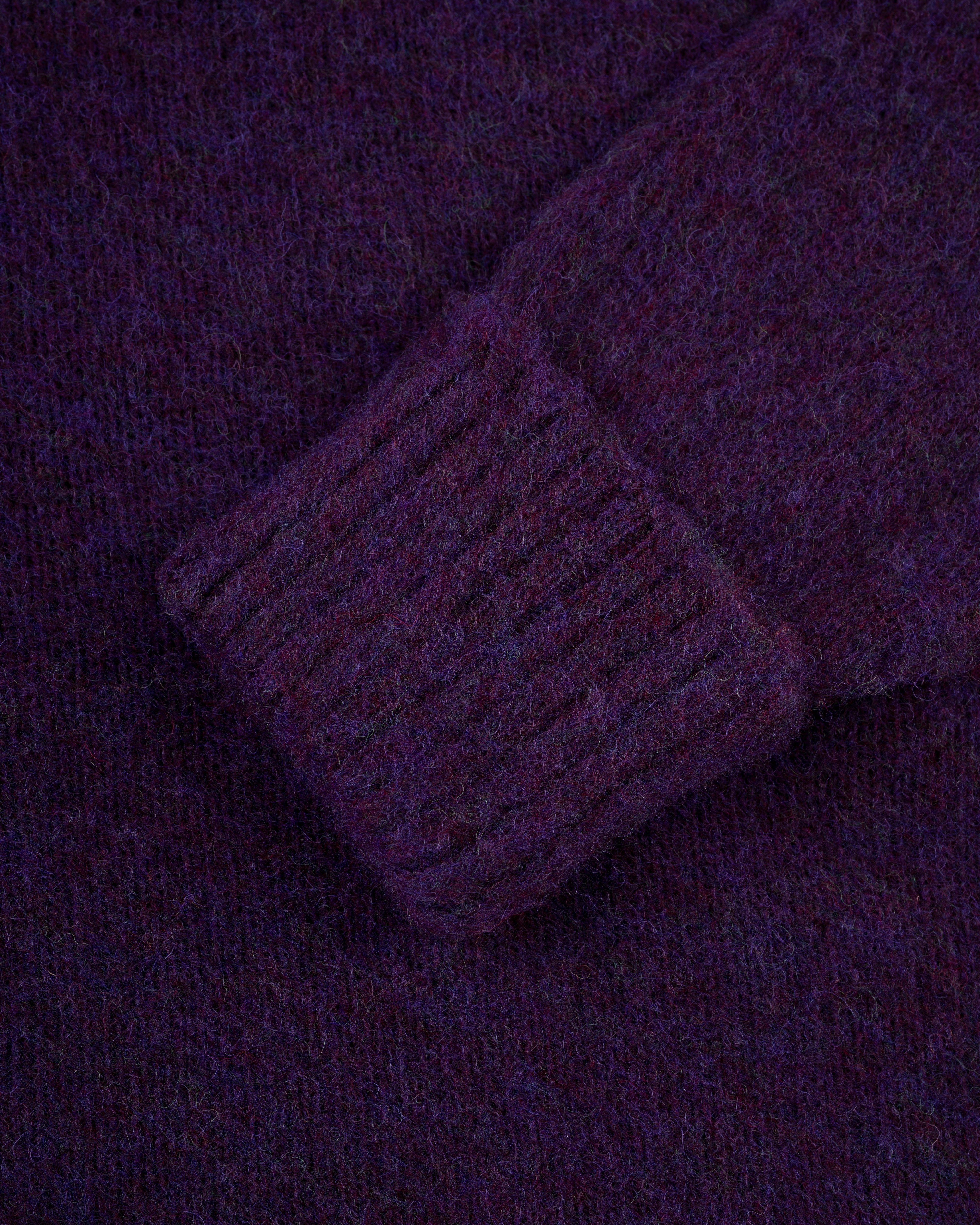 Made-in-Scotland Purple Shaggy Dog Sweater - Classic Fit Timeless Layering