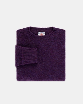 Casual Fit Made-in-Scotland Purple Shaggy Dog Sweater - Classic Fit