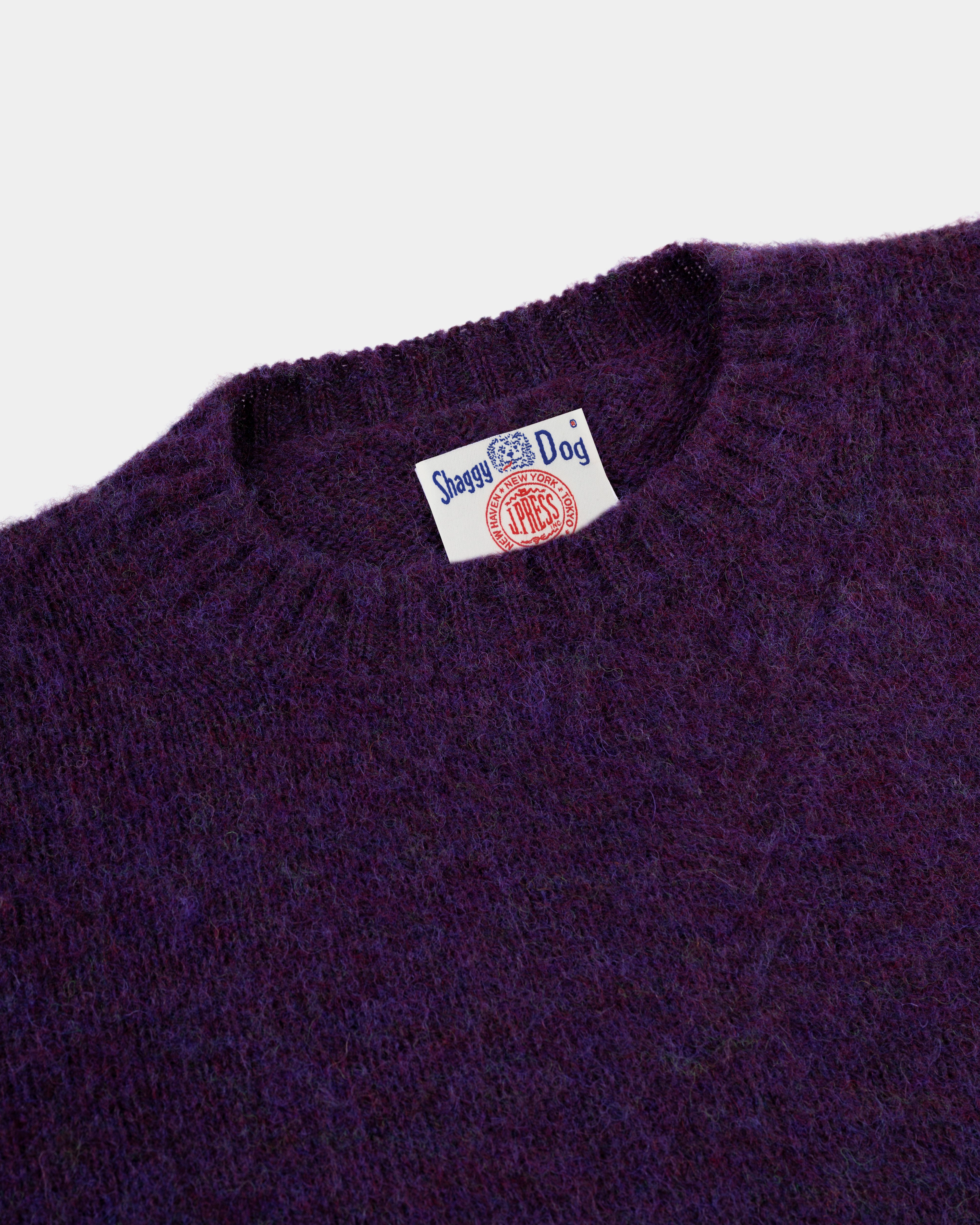 Made-in-Scotland Purple Shaggy Dog Sweater - Classic Fit Winter Style Must-Have Reversible design