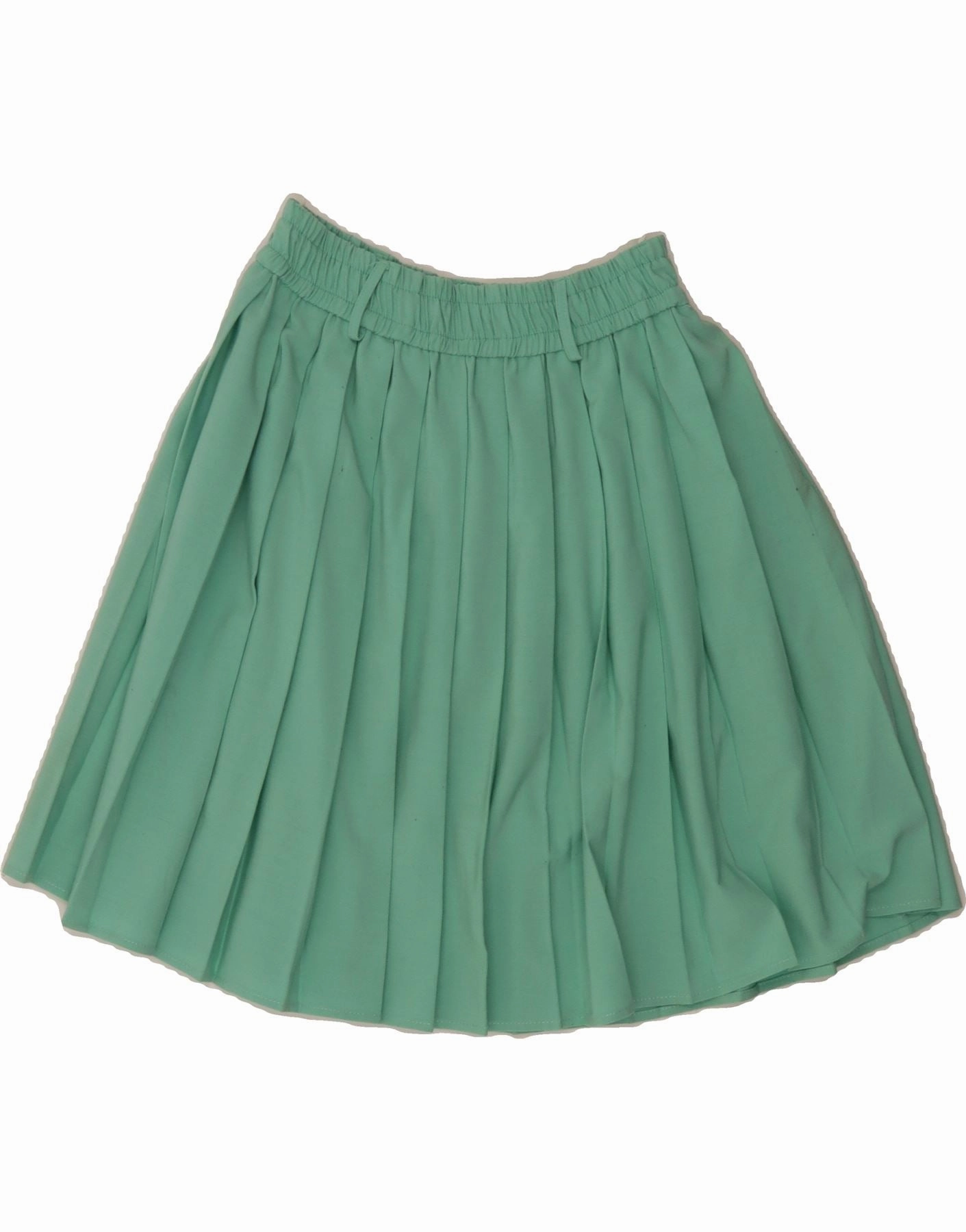VINTAGE Girls Knife Pleated Skirt 15-16 Years W24  Green Polyester Urban Style Calm Shine