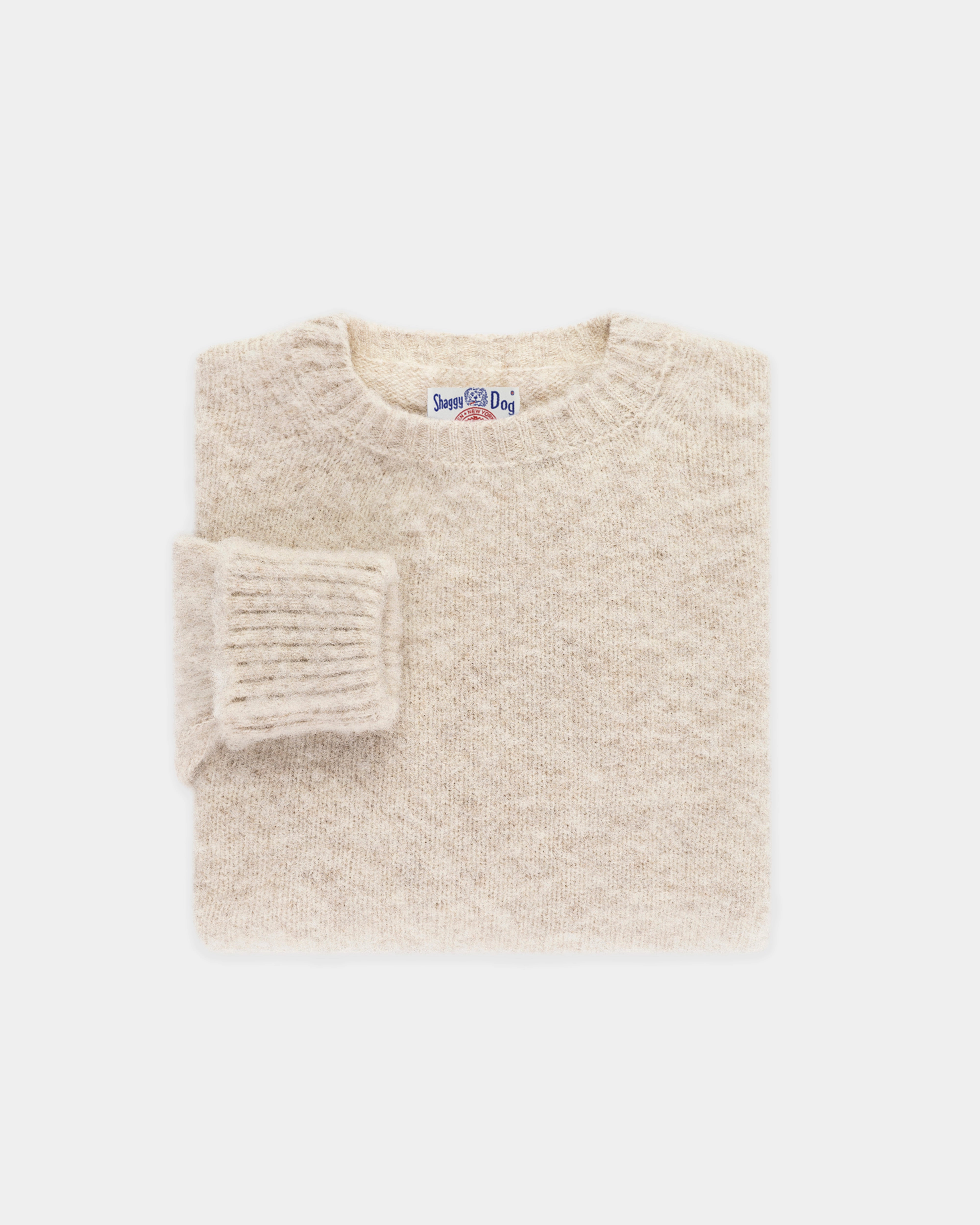 Made-in-Scotland Ivory Shaggy Dog Sweater - Classic Fit Snug & Stylish Comfy Fit