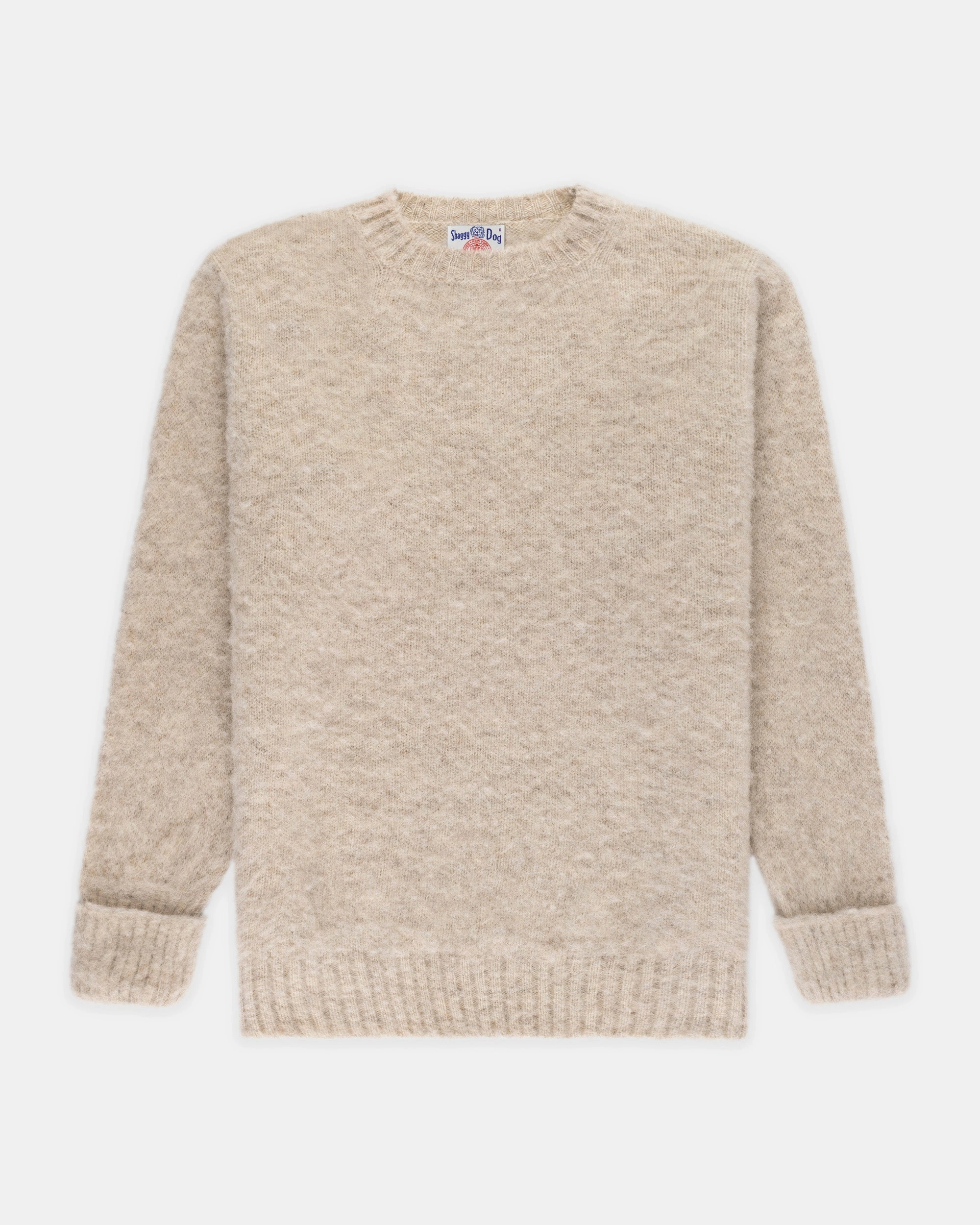 Knit Fashion Made-in-Scotland Ivory Shaggy Dog Sweater - Classic Fit
