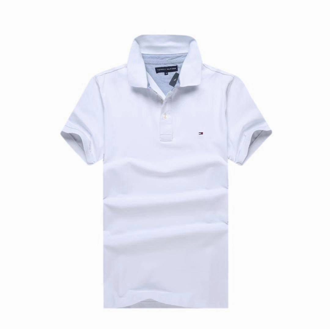 Cotton-piqu?? polo Tommy Hilfiger Polo White Plain shirt with logo undercollar Gym clothing All-Day Comfort Wear