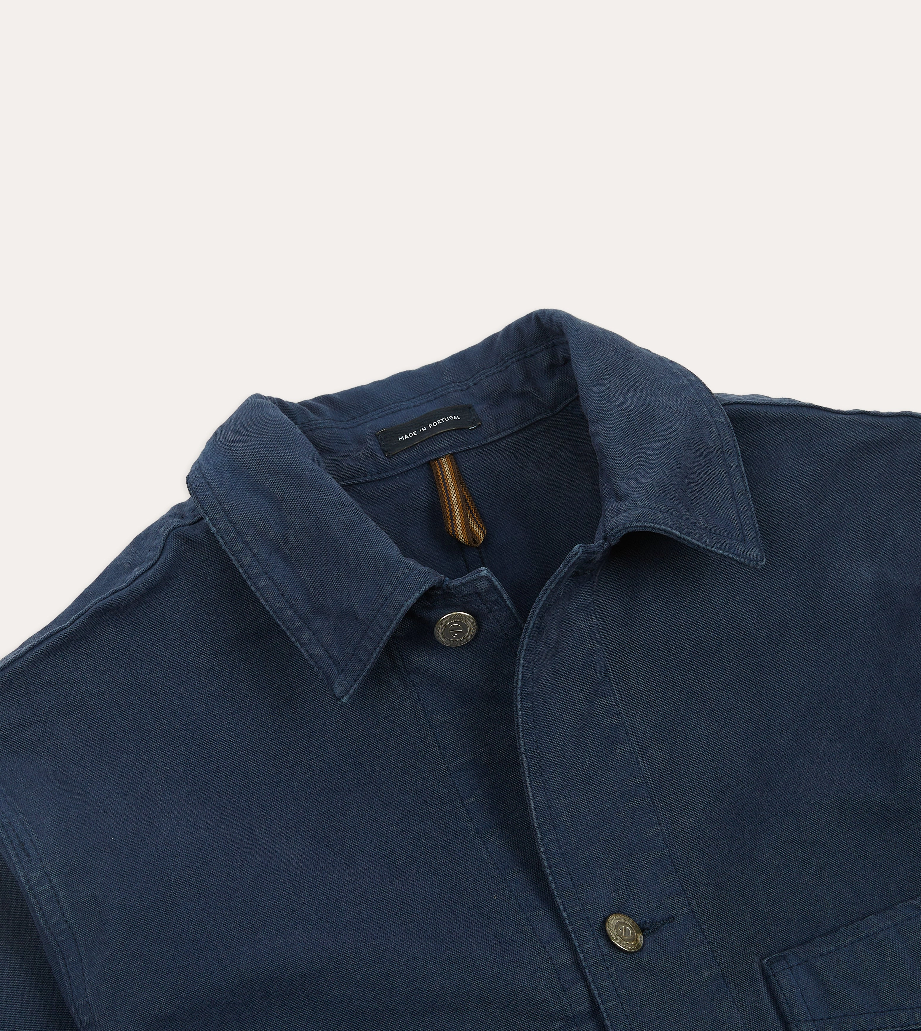 Navy Cotton Duck Canvas Five-Pocket Chore Jacket Eco - friendly Hairspray
