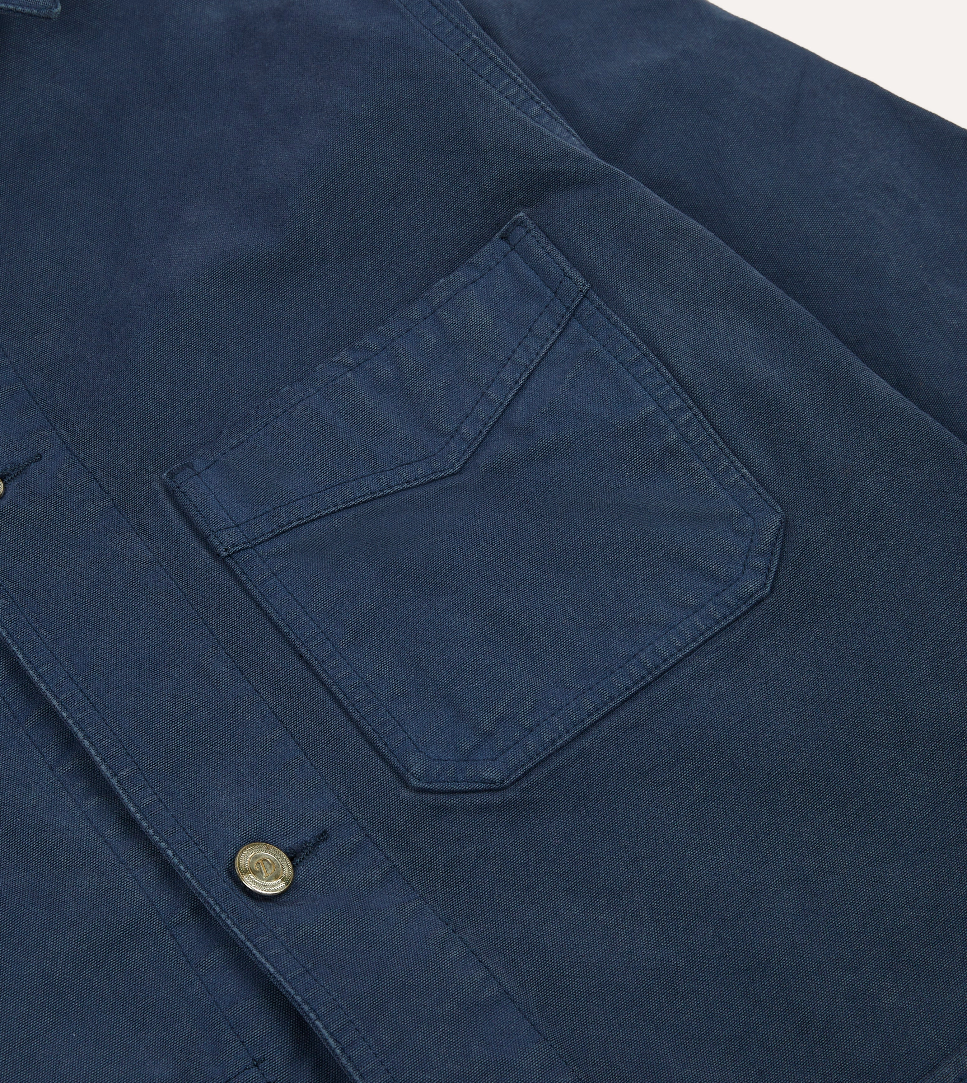 Navy Cotton Duck Canvas Five-Pocket Chore Jacket Aid family trip