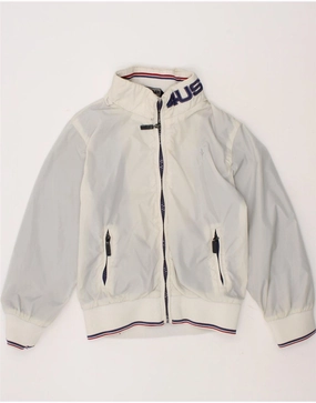 CESARE PACIOTTI Boys Graphic Hooded Bomber Jacket 3-4 Years White Product Morning Chill