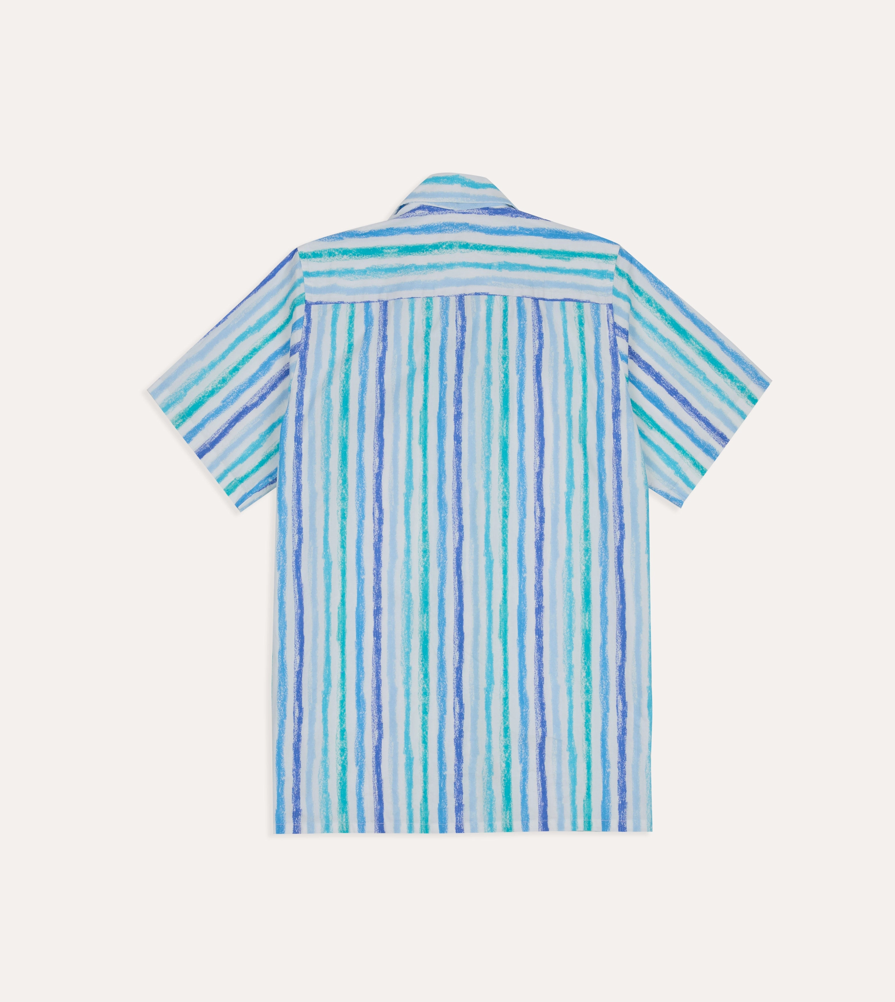 Michael McGregor for Drake's Stripe Camp Collar Shirt Soft Material Spring Break