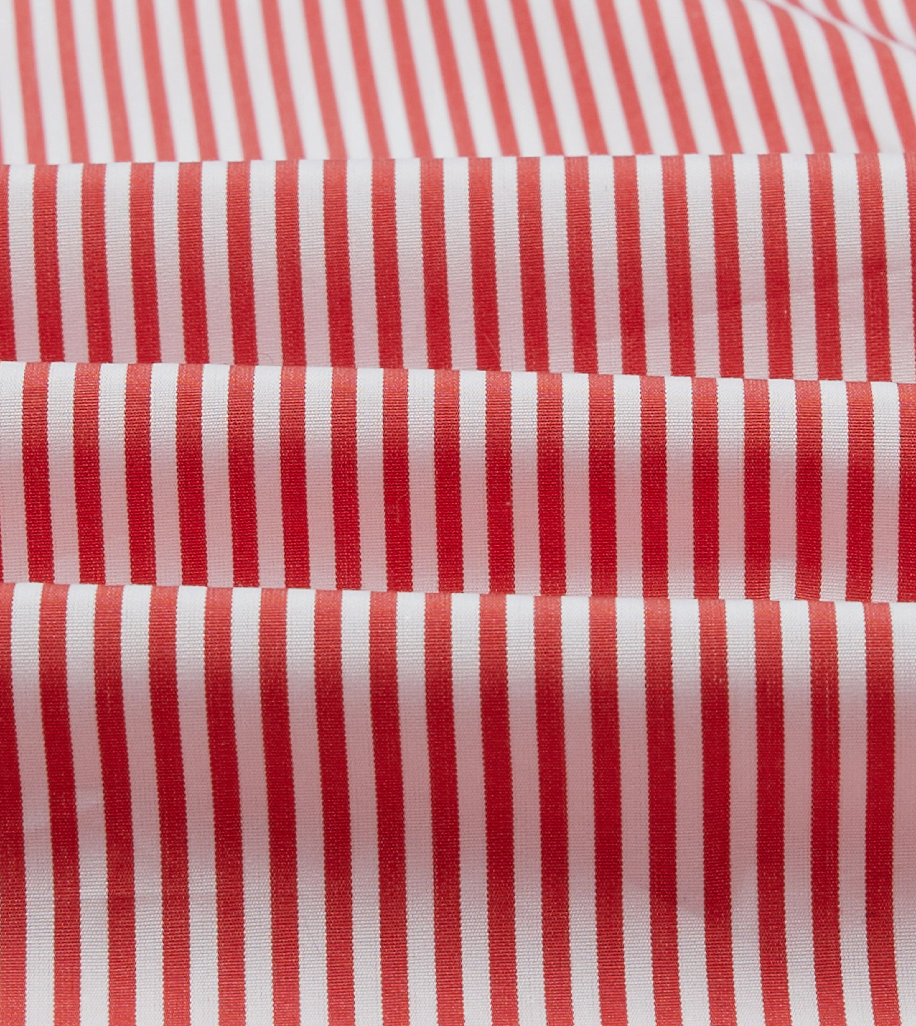 Red Narrow Stripe Cotton Poplin Button-Down Shirt Rooftop Bar Snag Free Surface