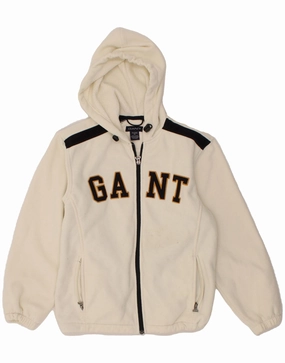 Score Performance Outerwear GANT Boys Hooded Graphic Fleece Jacket 11-12 Years XL White Colourblock
