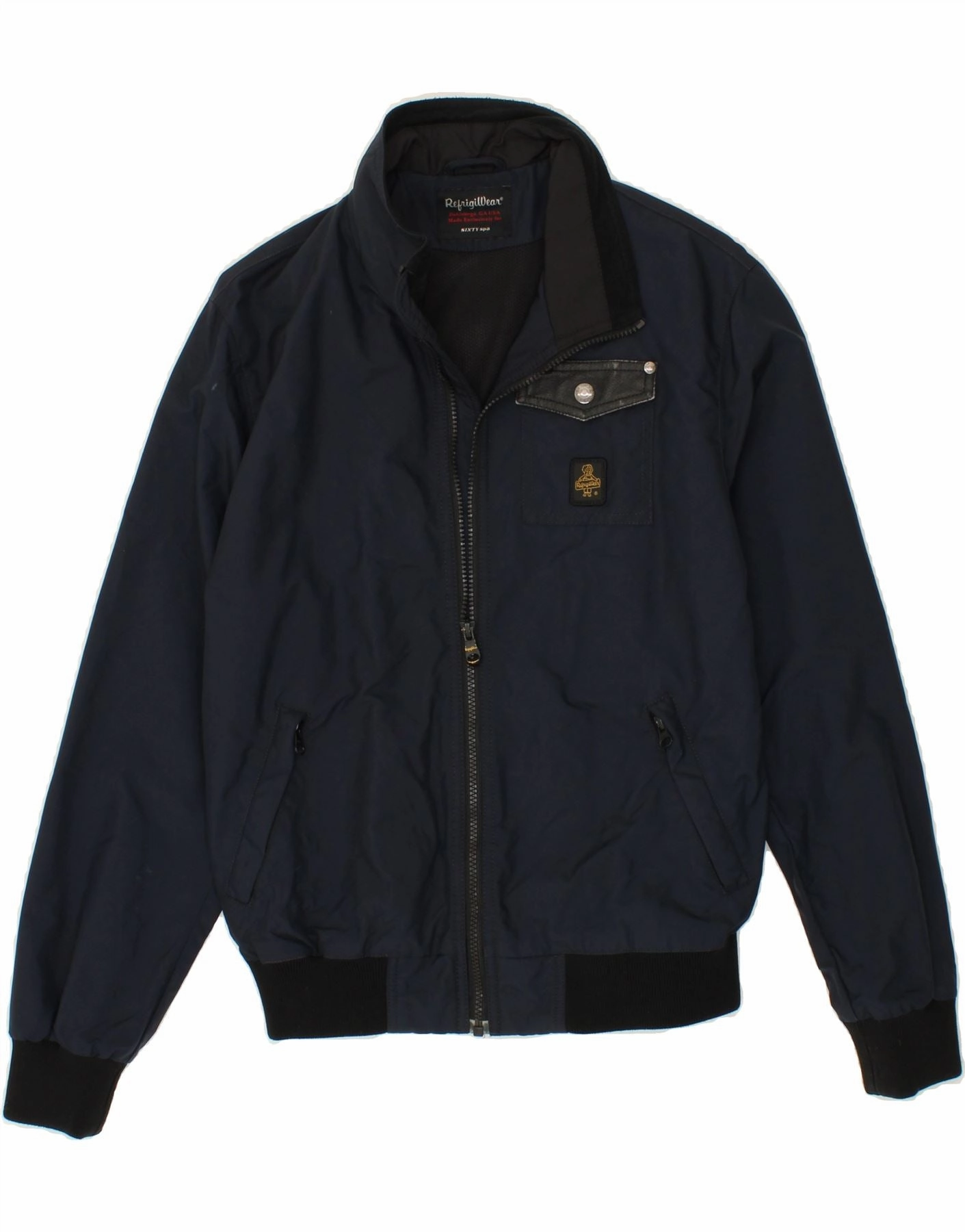 REFRIGIWEAR Boys Bomber Rain Jacket 13-14 Years Navy Blue Polyamide mid-length