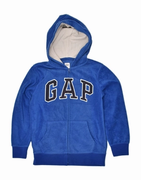 Layer Flex Trail Tested GAP Boys Graphic Hooded Fleece Jacket 10-11 Years Large Blue