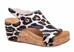 Women's Carley Wedge Sandal In Gold Leopard Neutral Pace City Cool