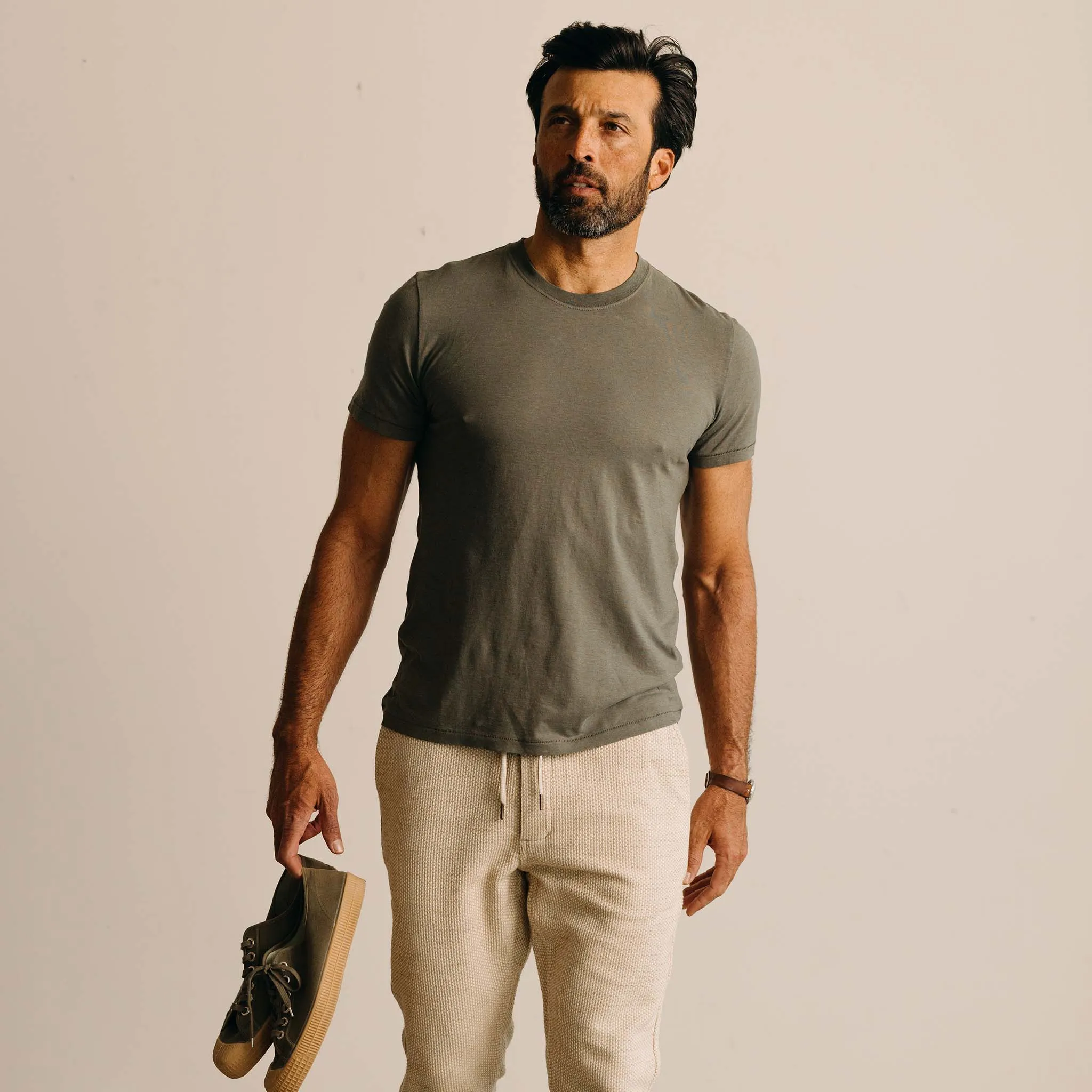 The Cotton Hemp Tee in Olive TemperatureControl Fabric Affordable accessibility