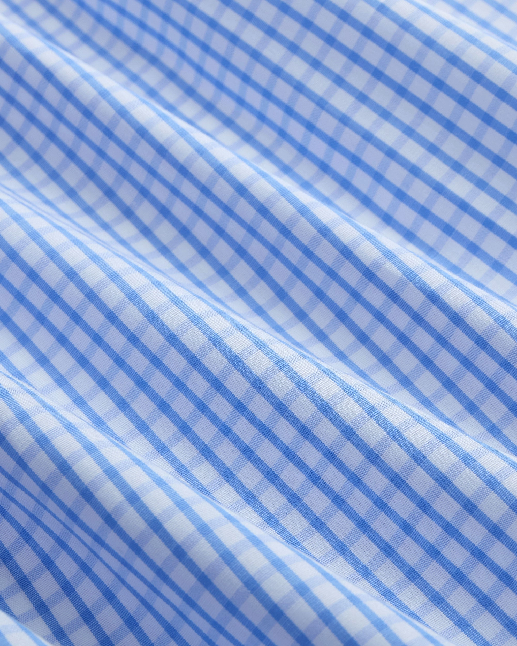 Light Blue Check Spread Collar Dress Shirt - Trim Fit Bold colors