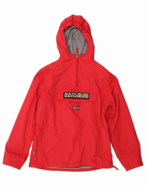 NAPAPIJRI Boys Graphic Hooded Anorak Jacket 13-14 Years Red Polyamide StretchFit Fabric Technology
