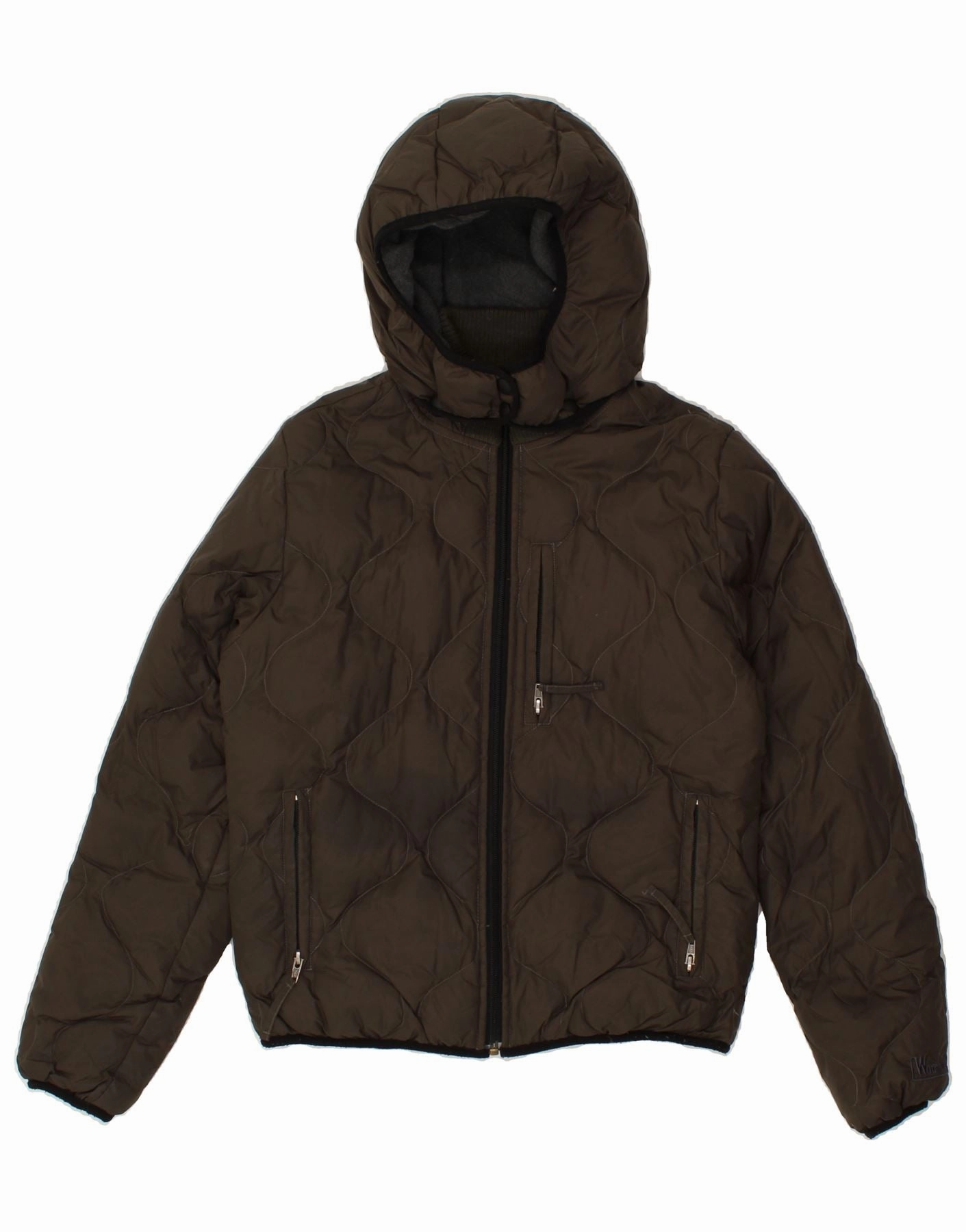 WOOLRICH Boys Hooded Padded Jacket 12-13 Years Medium Grey Standard