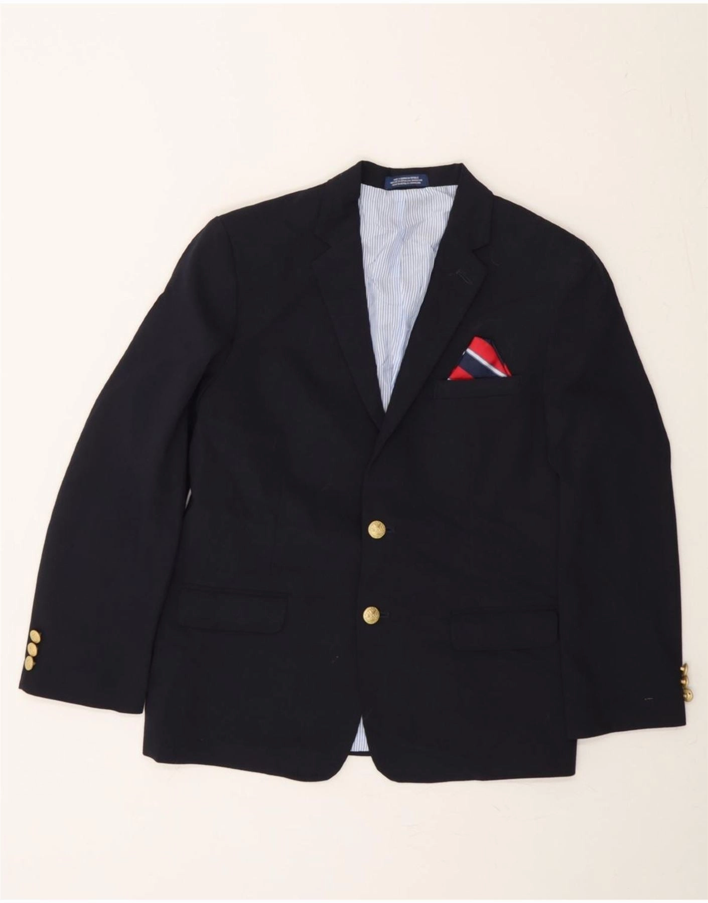 IZOD Boys 2 Button Blazer Jacket 13-14 Years Navy Blue Polyester fishermen