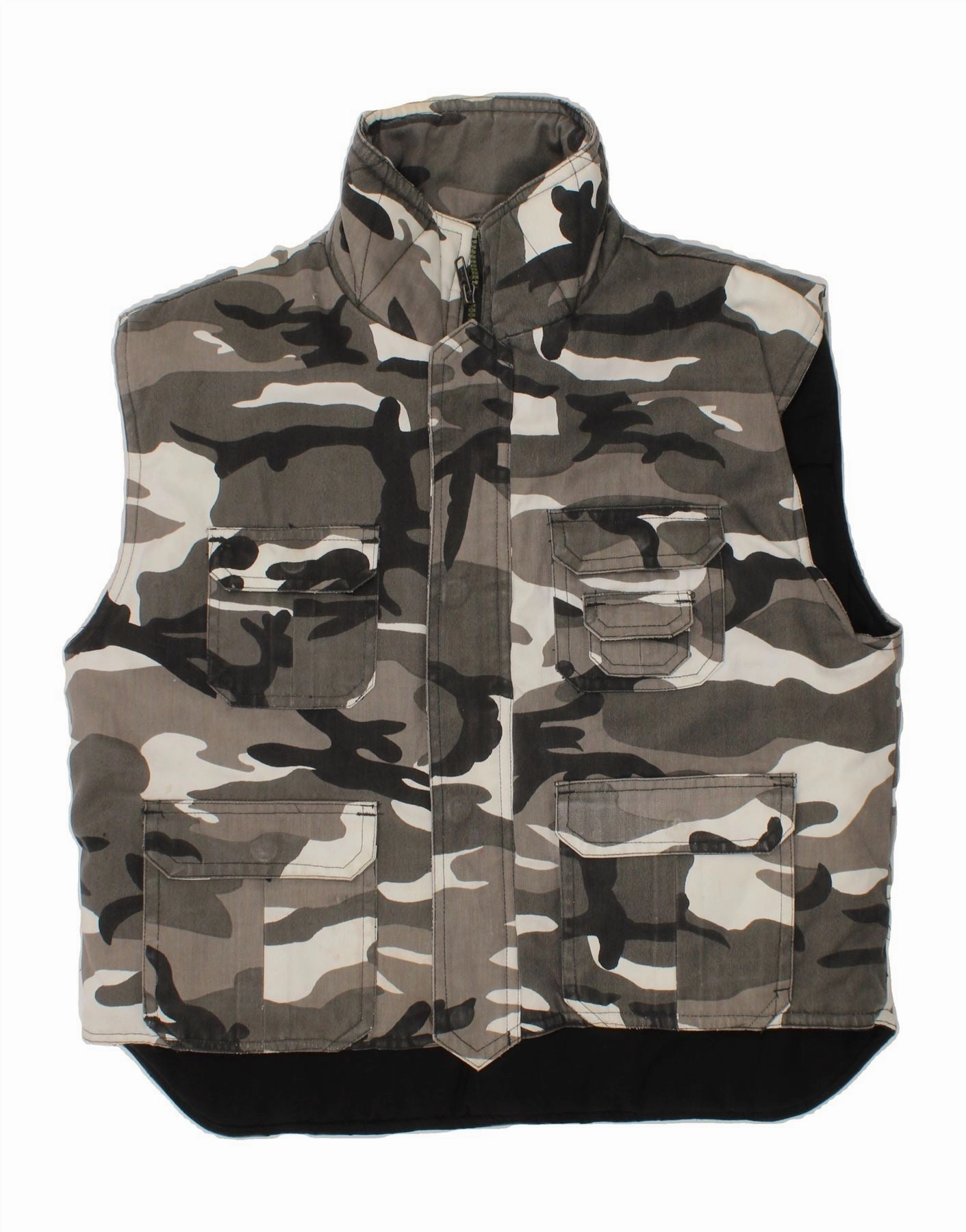 Urban Look Modern Utility VINTAGE Boys Utility Gilet 11-12 Years Large Grey Camouflage Cotton