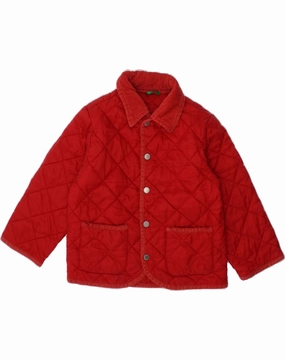 Wind Lock BENETTON Boys Quilted Jacket 2-3 Years 2XS Red Polyamide