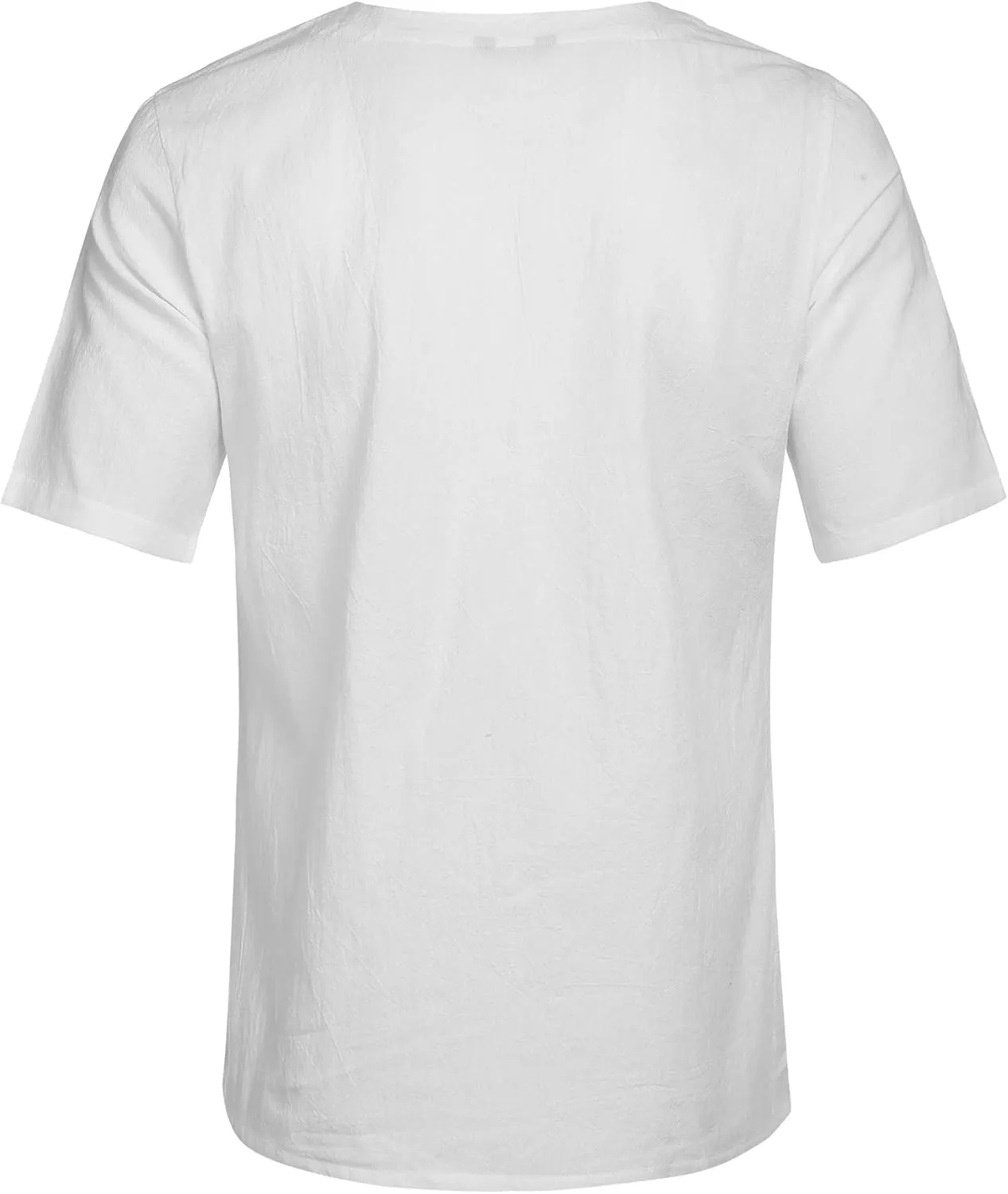 COOFANDY Men Casual Cotton Linen T Shirt Short Sleeve Beach Lace Up Hippie Shirt Yoga Renaissance Tunic