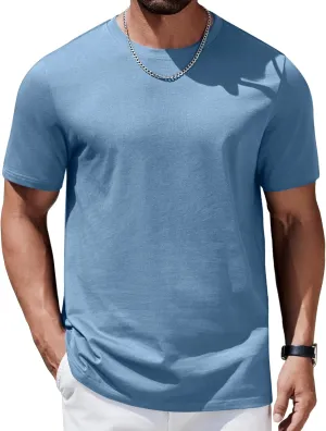 COOFANDY Mens T-Shirts 100% Cotton Heavyweight Premium Short Sleeve Shirt Crew Neck Basic Tshirt