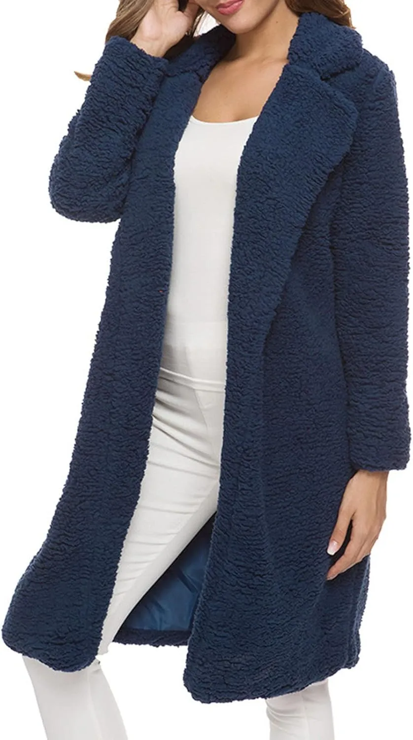 cooki Fur Coats for Women Faux Fur Jackets Fall Fashion Women's 2023 Winter Open Front Long Shaggy Coat Outerwear Fall Jacket