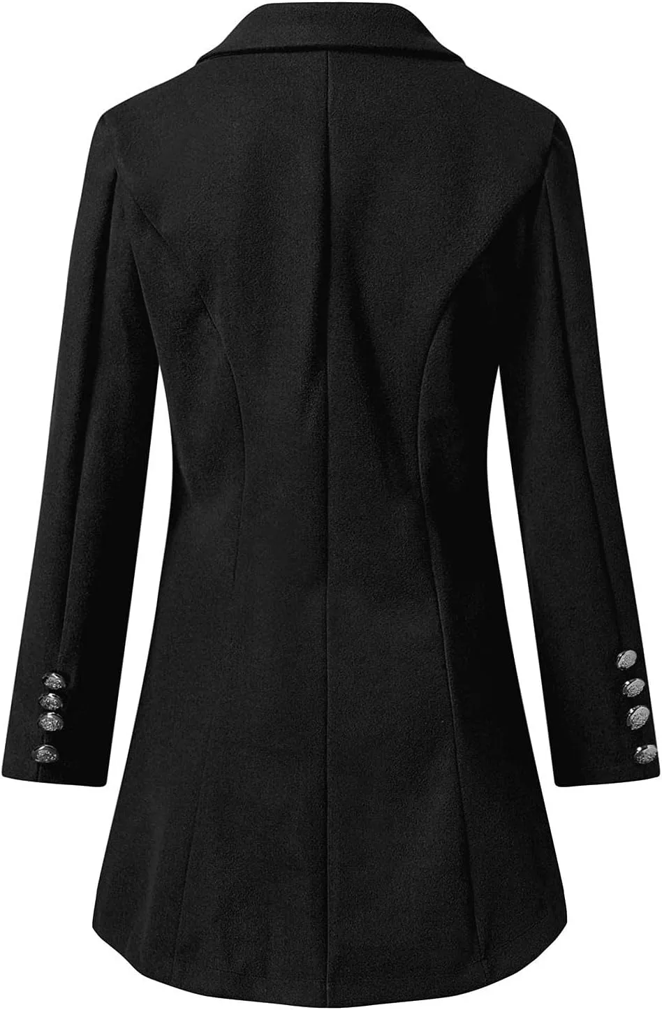 cooki Trench Coat for Women 2023 Women Winter Coats, Women's Long Sleeve Slim Fit Warm Wool Blend Pea Coat Button Overcoat