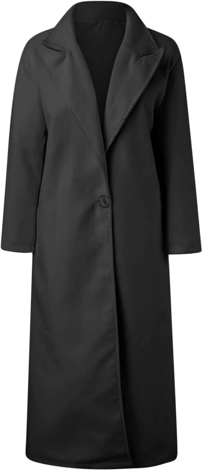 cooki Trench Coat for Women 2023 Wool Coats for Women Long Winter Blend Trench Coats Single Breasted Peacoat Long Overcoats
