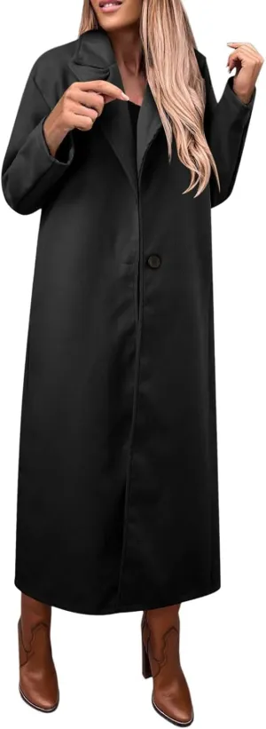 cooki Trench Coat for Women 2023 Wool Coats for Women Long Winter Blend Trench Coats Single Breasted Peacoat Long Overcoats
