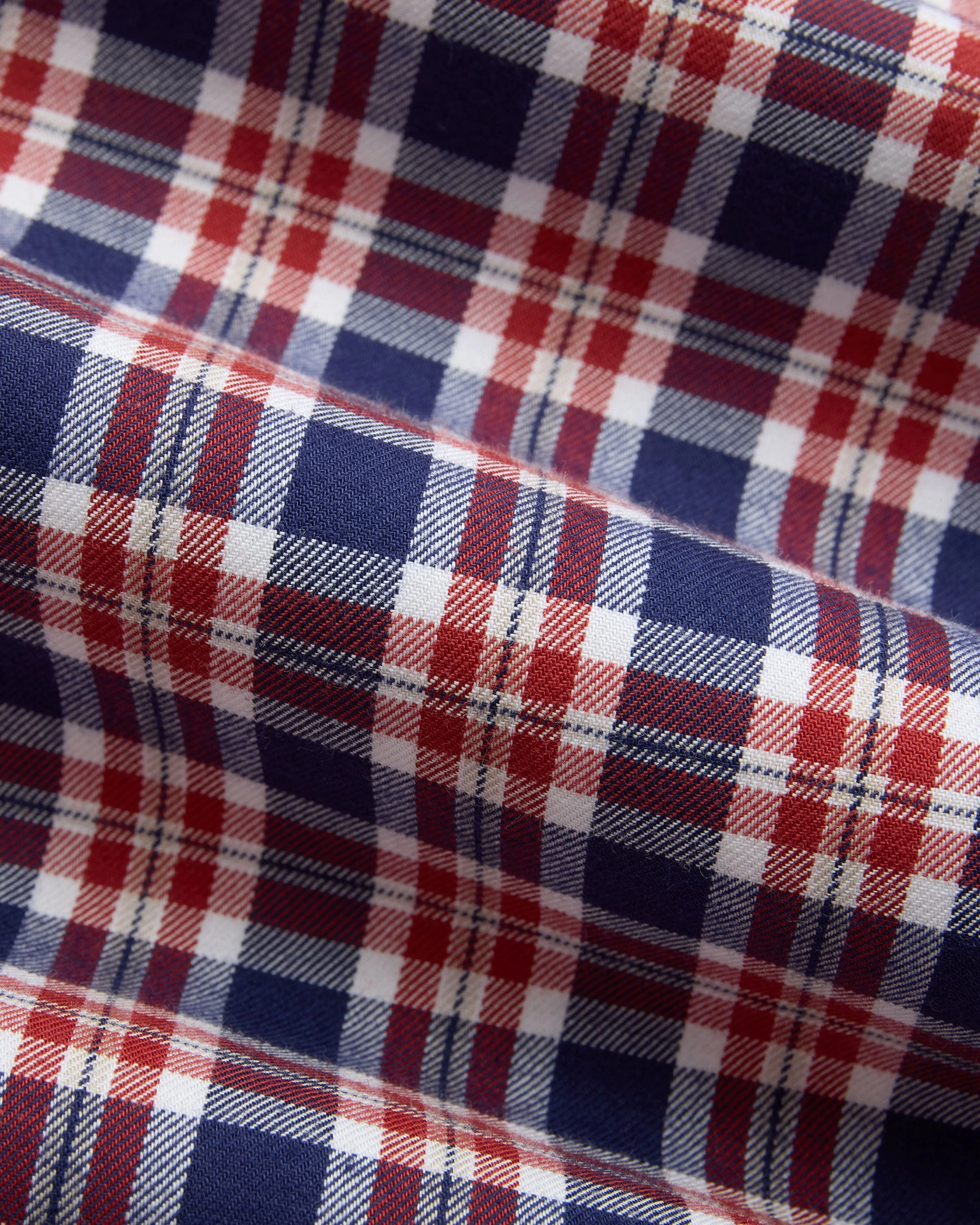 Red & Blue Plaid Cotton Flannel Button Down Sport Shirt - Classic Fit Boho chic