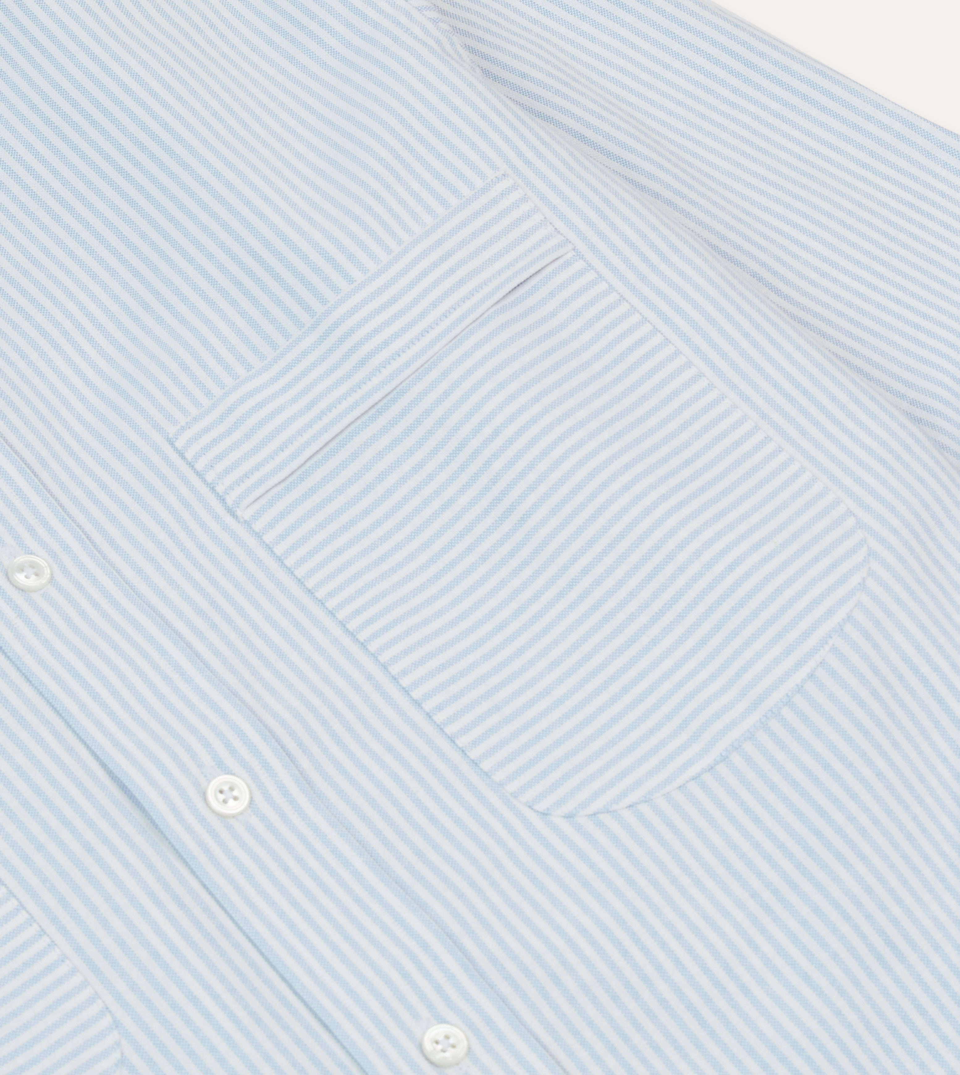 Blue Ticking Stripe Oxford Cloth Button-Down Work Shirt Youthful Appeal