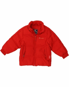 Potential CHAMPION Boys Padded Jacket 3-4 Years 2XS Red Polyester