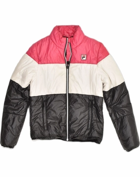 Layer Focus Fitted FILA Boys Padded Jacket 11-12 Years Multicoloured Colourblock