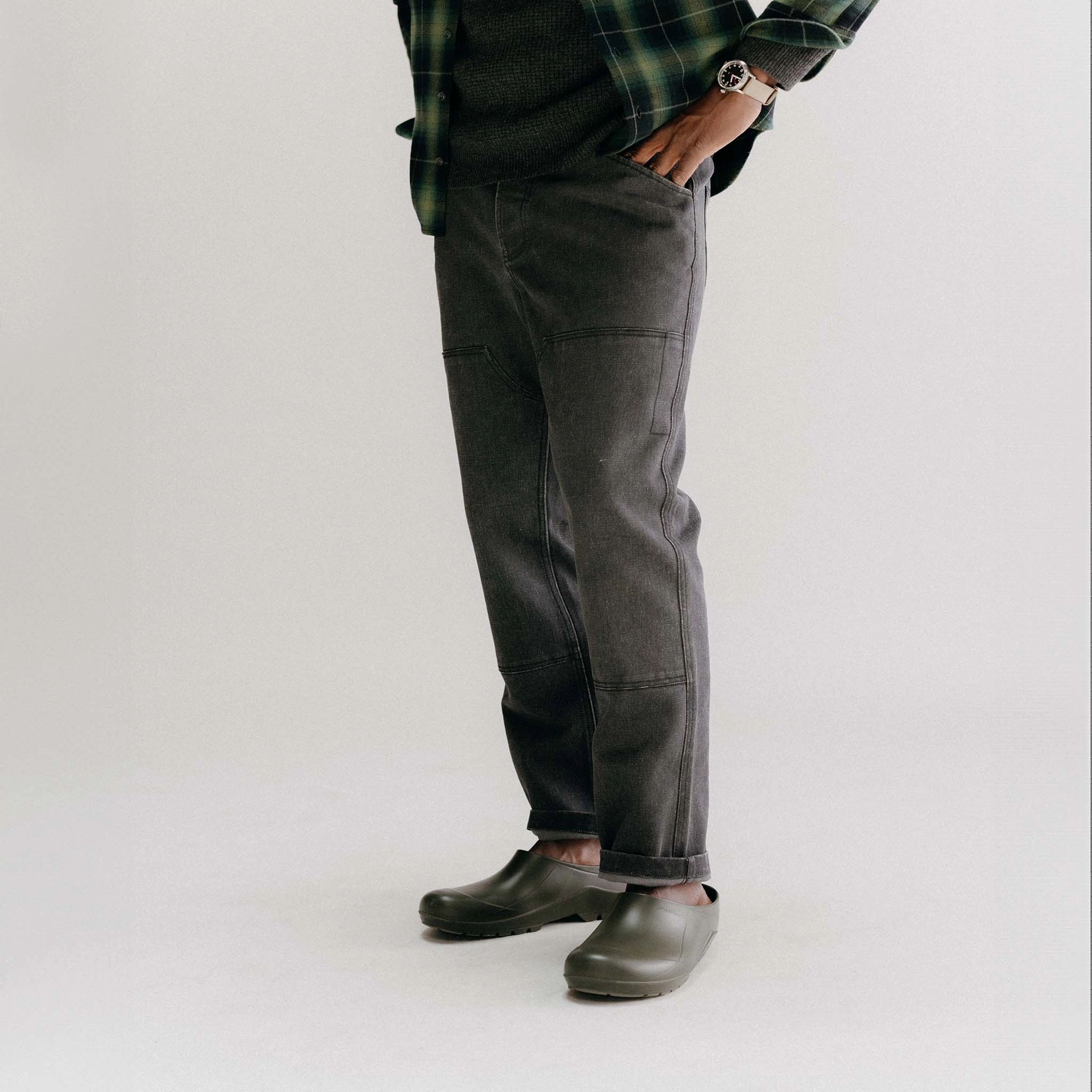 ReflectiveTrim The Chore Pant in Coal Chipped Canvas