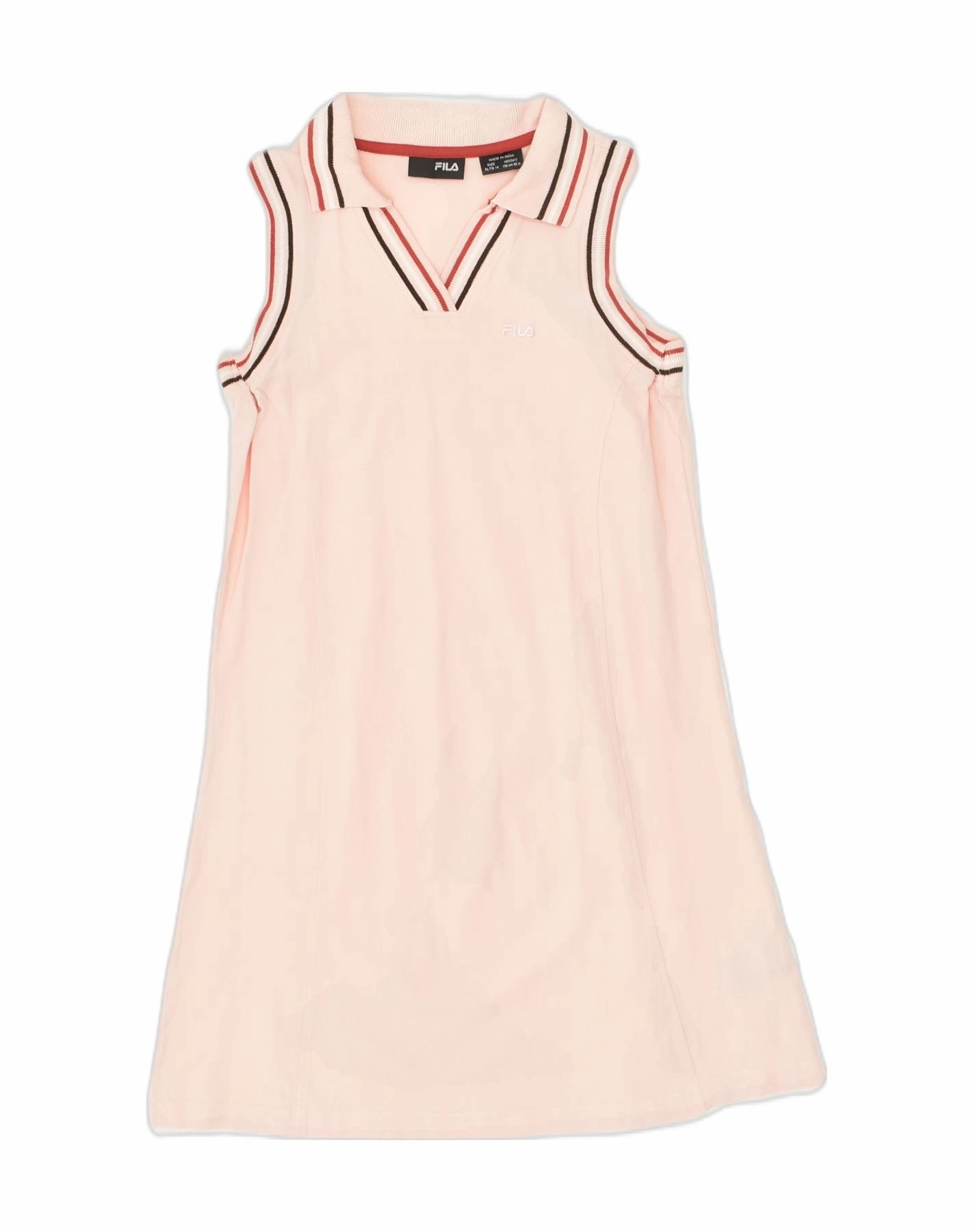 FILA Girls Polo Dress 13-14 Years XL Pink Cotton Printed-Lining Lux Look