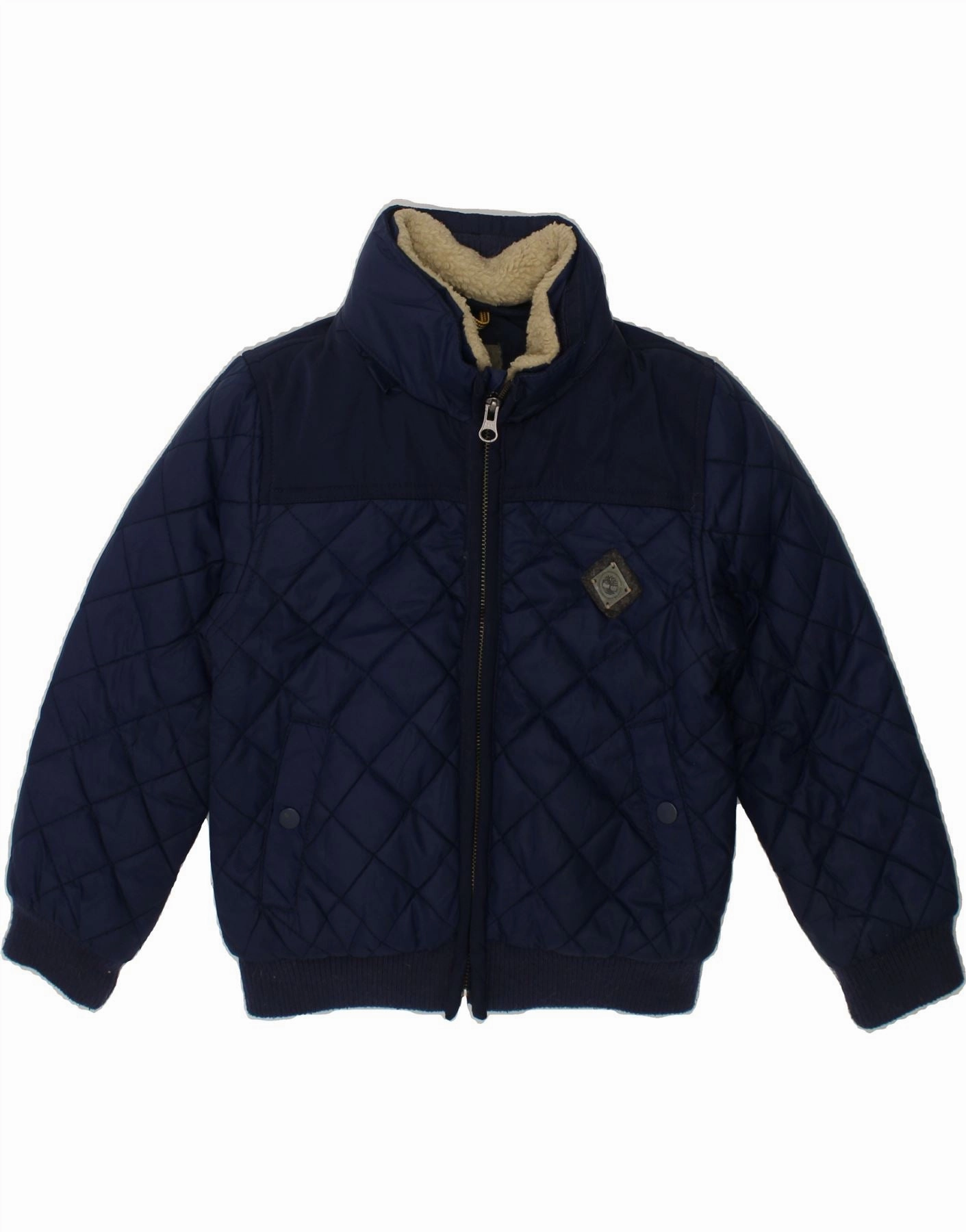 Lightweight Design TIMBERLAND Boys Hooded Quilted Jacket 4-5 Years Navy Blue Polyester