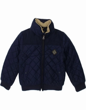 Lightweight Design TIMBERLAND Boys Hooded Quilted Jacket 4-5 Years Navy Blue Polyester