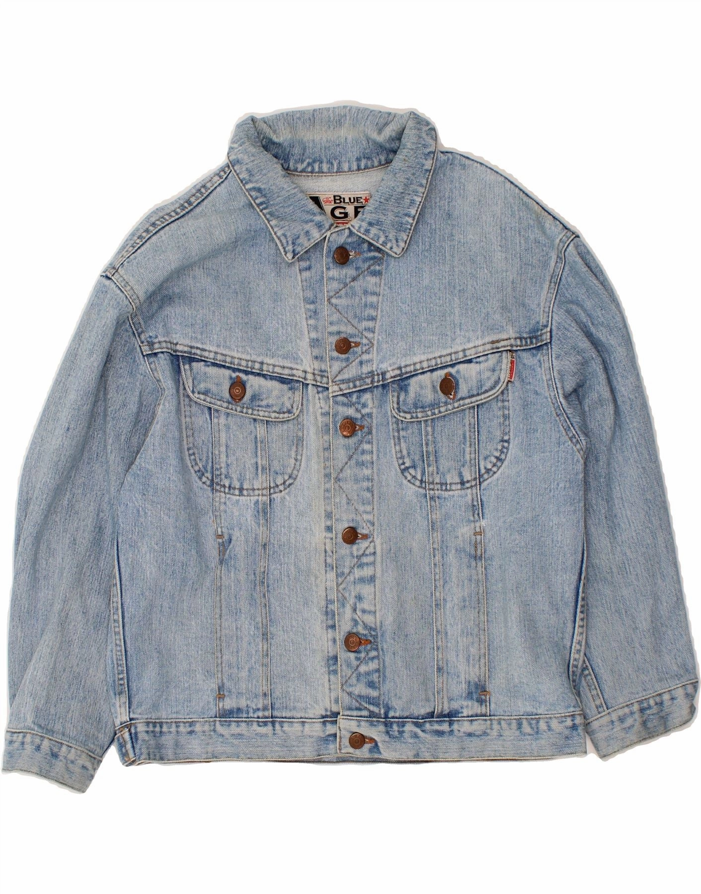 Chill Control CARRERA Boys Graphic Denim Jacket 11-12 Years Large Blue Cotton