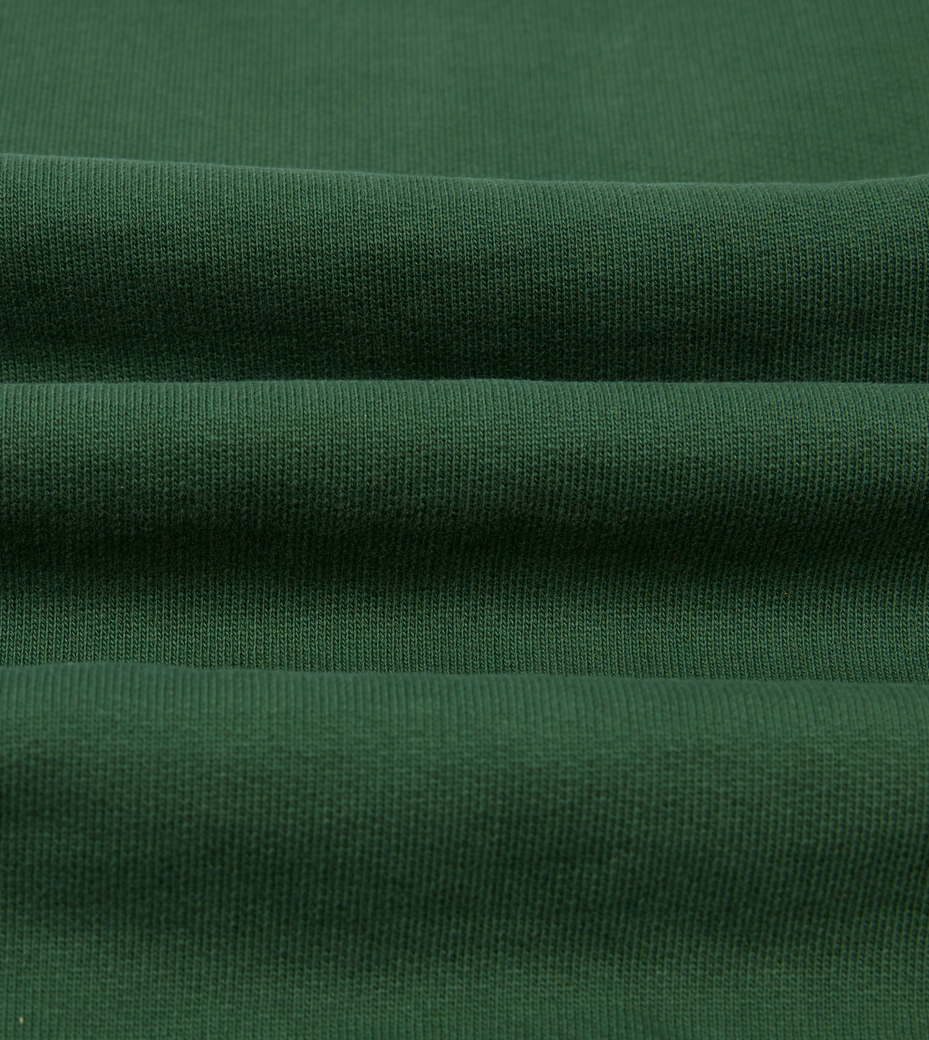 Outdoor Active Street Relaxed Green Striped Rib Cotton Jersey Sweatshirt