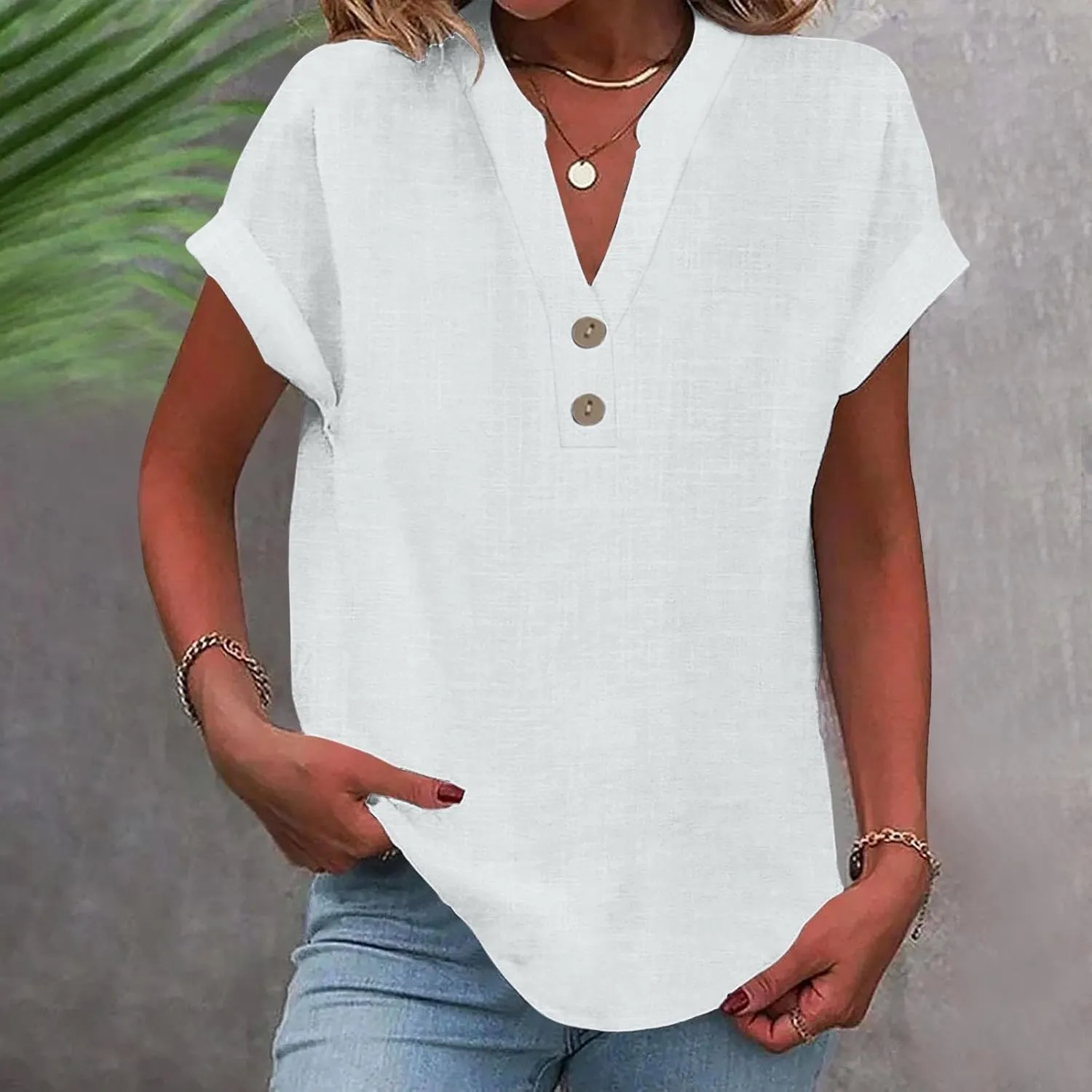 Cotton Gauze Tops for Women Womens Linen Shirts and Blouses Linen t Shirts 100% Cotton Shirt Women Womens Linen top Linen Shirts Women Linen Button up Shirts for Women White