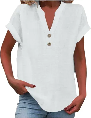 Cotton Gauze Tops for Women Womens Linen Shirts and Blouses Linen t Shirts 100% Cotton Shirt Women Womens Linen top Linen Shirts Women Linen Button up Shirts for Women White