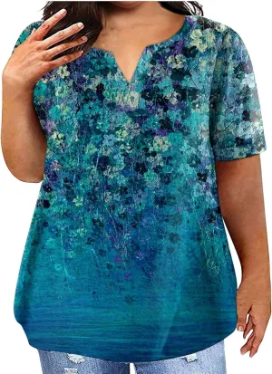Cotton T Shirts for Women Loose Fit Short Sleeve Vneck T Shirts Loose Fit Summer Graphic Tees Vintage Tie Dye Hiking