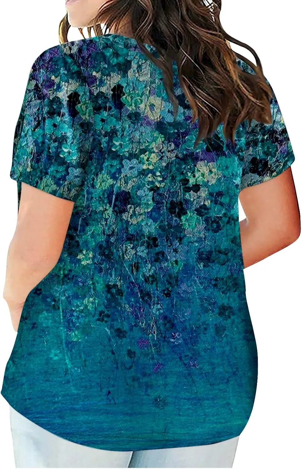 Cotton T Shirts for Women Loose Fit Short Sleeve Vneck T Shirts Loose Fit Summer Graphic Tees Vintage Tie Dye Hiking