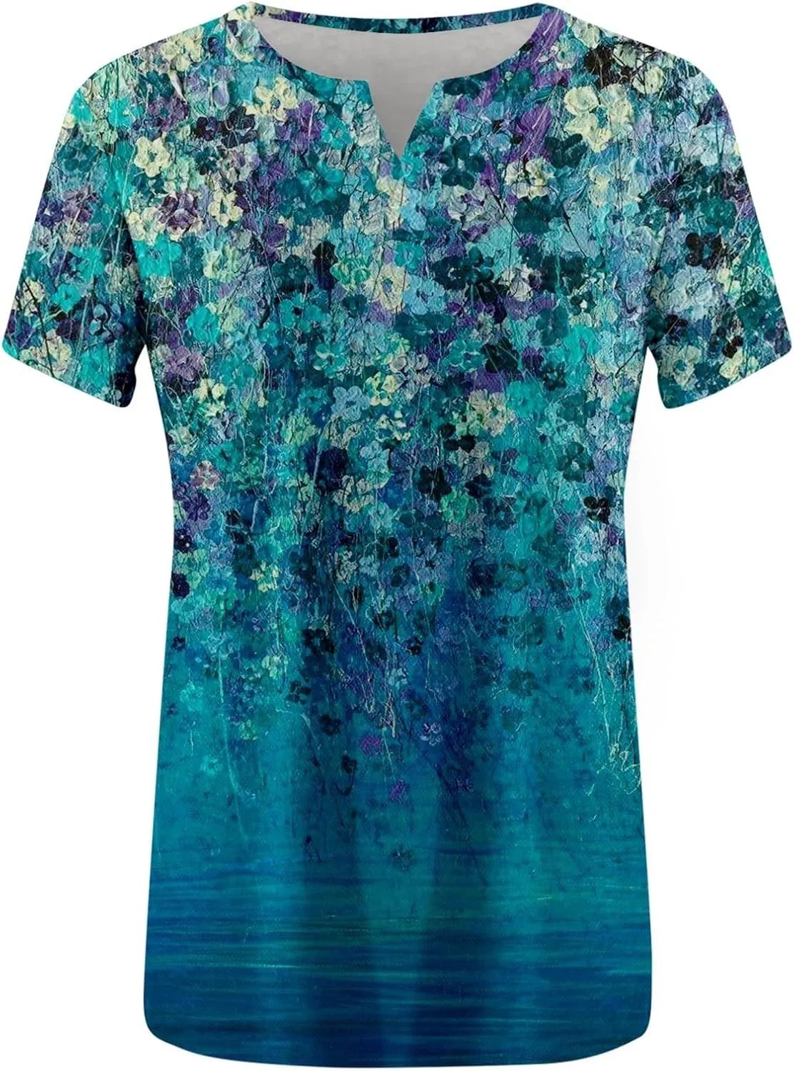 Cotton T Shirts for Women Loose Fit Short Sleeve Vneck T Shirts Loose Fit Summer Graphic Tees Vintage Tie Dye Hiking