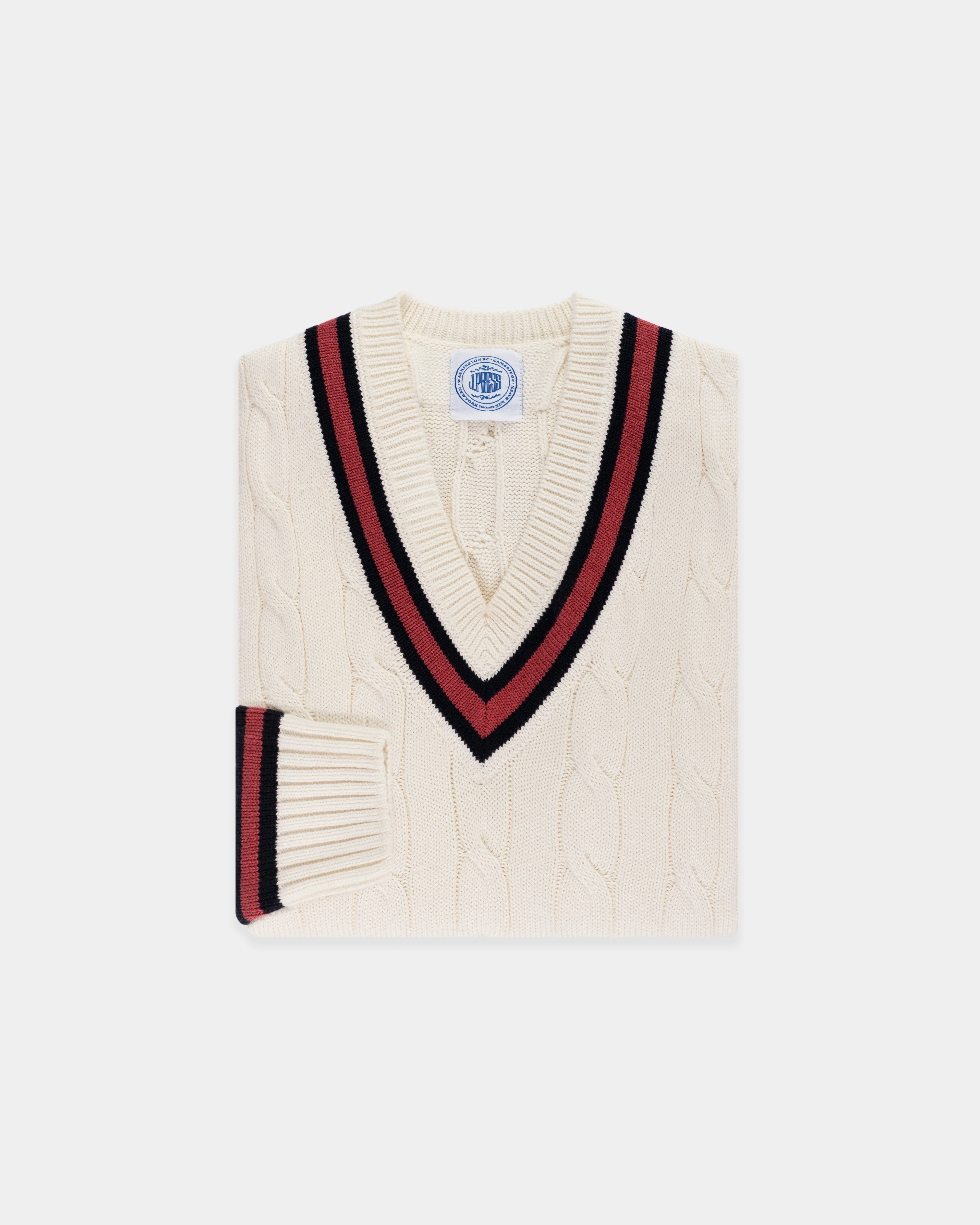 Cotton Cableknit Cricket Sweater - Trim Fit Stylish Knit
