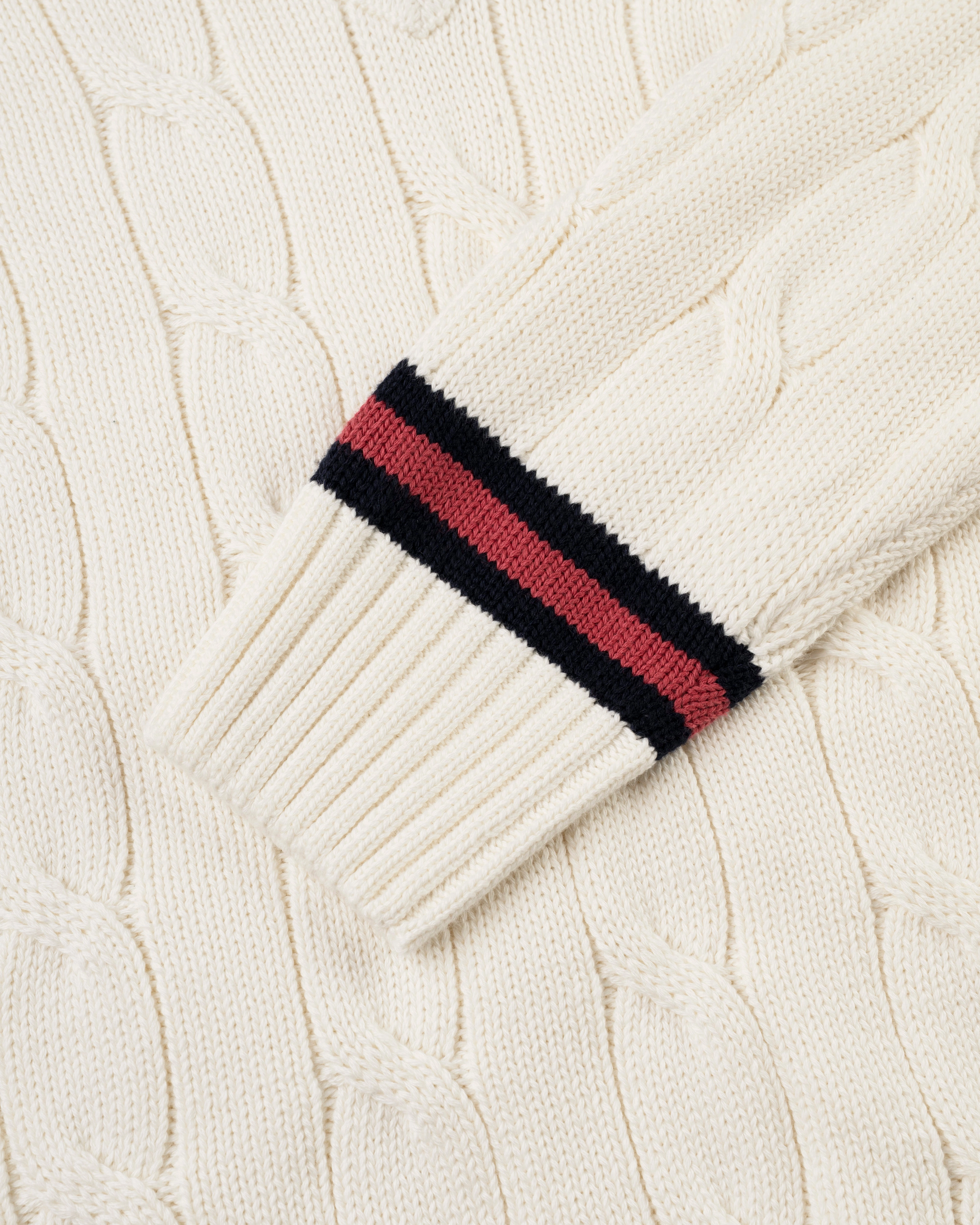 Cotton Cableknit Cricket Sweater - Trim Fit Low Maintenance Fabric Cozy Knit Look