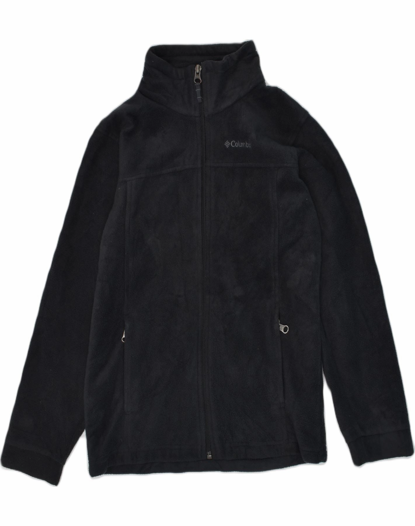 COLUMBIA Boys Fleece Jacket 10-11 Years Medium Black Polyester WaterResistant Shell Storm Resistant Closure