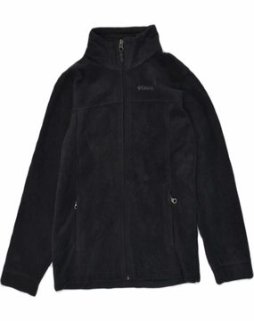 COLUMBIA Boys Fleece Jacket 10-11 Years Medium Black Polyester WaterResistant Shell Storm Resistant Closure