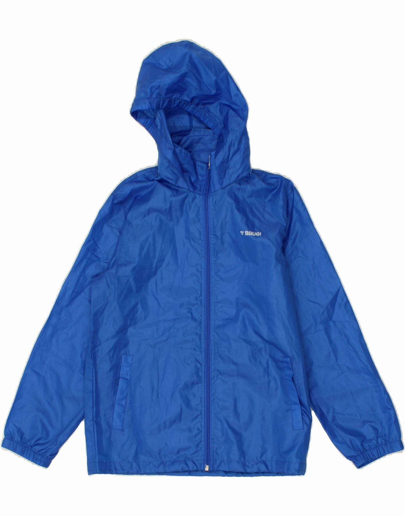 Level BRUGI Boys Hooded Rain Jacket 9-10 Years Blue Polyester
