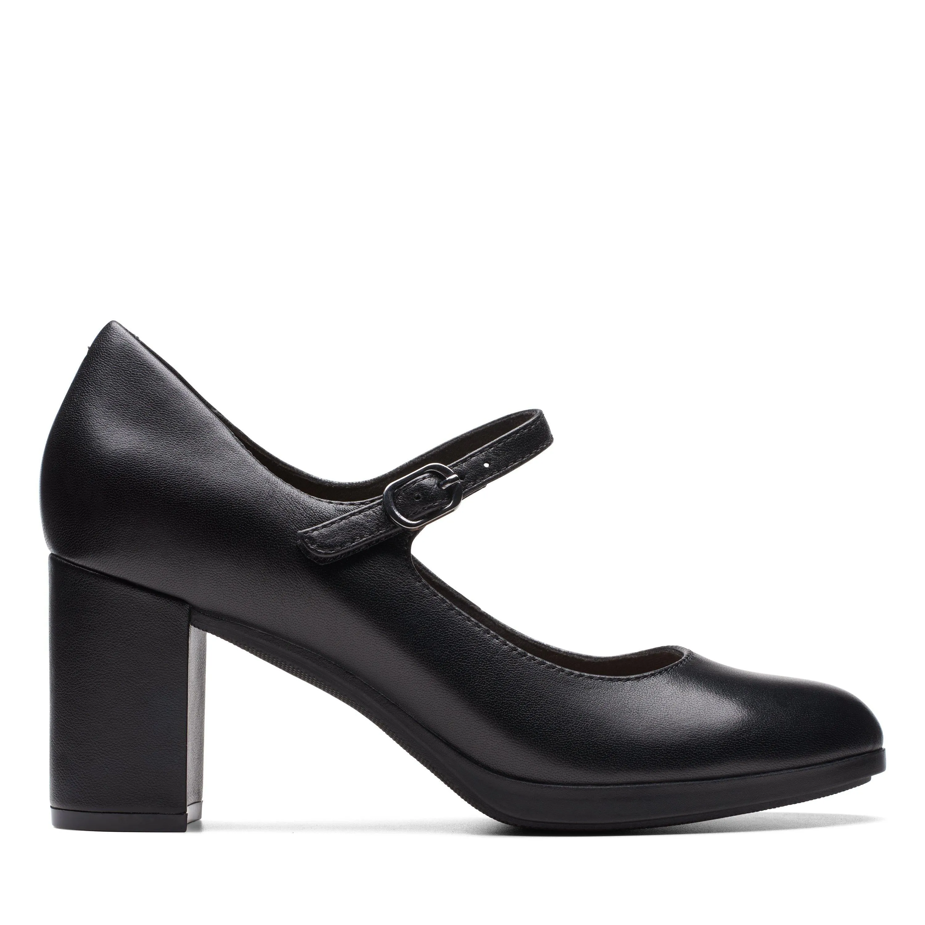 Clarks Bayla Nora in Black Leather Everyday Shoes City Function